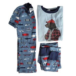 2/$15 Saint Eve Kids Skater 3 PC PJ Set Blue Size 8 Pants 2 Short Sleeve Shirts